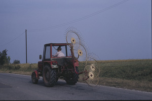 Villager and tractor