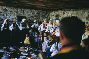 Blessing food inside Labuništa church