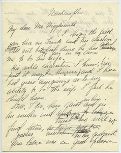 Letter from Florence Porter Lyman to Mrs. Wigglesworth