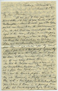 Letter from Elizabeth Porter Cooper to Florence Porter Lyman