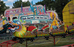 Franklin County Fair: dragon-headed roller coaster