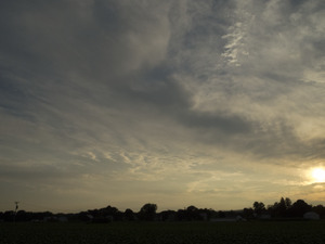 Dramatic skies at sunset, Hatfield, Mass.