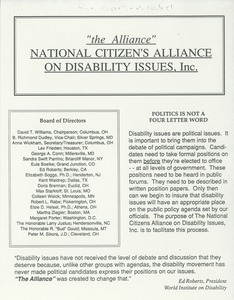 Voters' guide on disability issues
