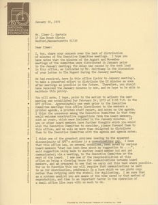 Letter from Dean F. Ridenour to Elmer C. Bartels