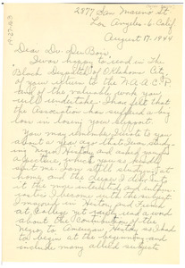 Letter from Valida Davila to W. E. B. Du Bois