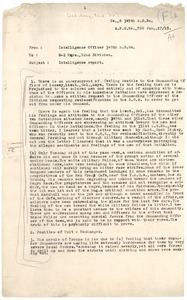 Memorandum from Three Hundred Forty Ninth Intelligence Officer to Ninety Second Infantry Division