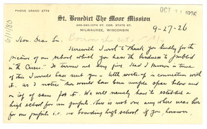Letter from Philip Steffes to W. E. B. Du Bois