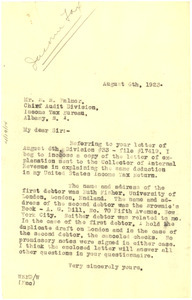 Letter from W. E. B. Du Bois to Internal Revenue Service Audit Division