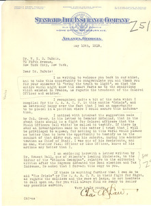 Letter from Charles A. Shaw to W. E. B. Du Bois