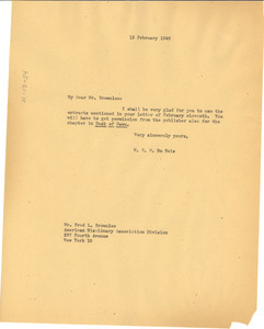 Letter from W. E. B. Du Bois to American Missionary Association