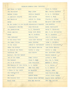 List of entries for the Spingarn Contest in stories