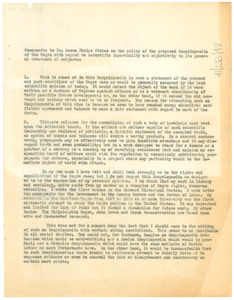 Memorandum from W. E. B. Du Bois to Anson Phelps Stokes
