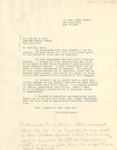 Letter from Henrietta Shivery to Ira de Augustine Reid