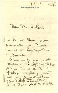 Letter from Roberto Nichols to W. E. B. Du Bois
