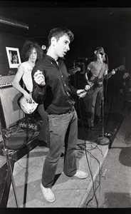 Jonathan Richman and the Modern Lovers at Sandy's: Richman dancing, Ernie Brooks (bass) and John Felice (guitar) in background