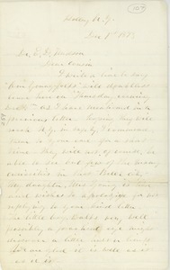 Letter from Laura M. Faiwell to Erasmus Darwin Hudson
