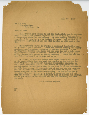Letter from Laurence L. Doggett to Bohumil T. Pest (June 29, 1917)