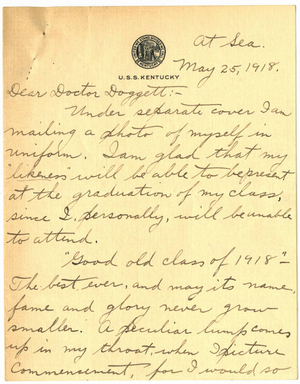 Letter from Charles D. Todd to Lawrence L. Doggett (May 25, 1918)