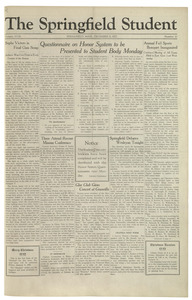 The Springfield Student (vol. 18, no. 10) December 9, 1927