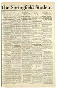 The Springfield Student (vol. 20, no. 2) October 11, 1929