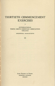 Springfield College Commencement program (1916)
