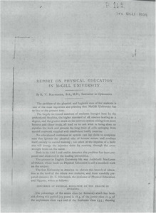 Report on physical education in McGill University (1892-1894)