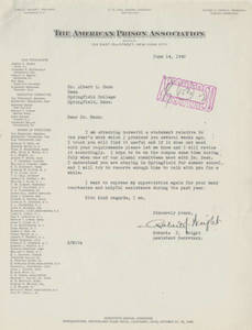 Letter from Roberts J. Wright to Dr. Albert Z. Mann (June 14, 1940)