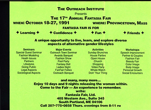 17th Annual Fantasia Fair Brochure (Oct. 18-27, 1991)