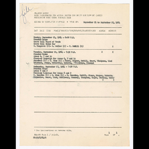 Summary and comments, attendance list, minutes and agenda for Grove Hall Board of Trade, areas 6,7 and 1a and areas 8 and 9 meetings in September 1964