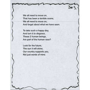 Poem sent to Boston Medical Center ("We all need to move on...")