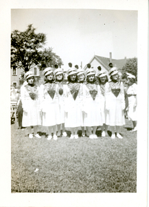 Girls in Portuguese American Civil League uniforms