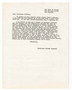 Letter from Catherine Hirsch to Peter C. Hoffmann, May 14, 1969