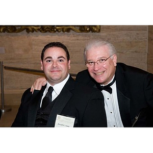 Joseph K. Aoun and another man at the Museum of Fine Arts