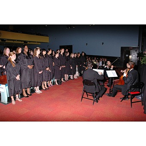 Graduates standing at School of Nursing convocation