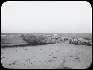 View of a breakwater under construction