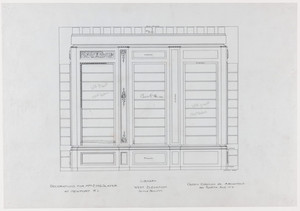 Library elevation, west, 3/4 inch scale, residence of E. H. G. Slater, "Hopedene", Newport, R.I., (1898) 1902-3.