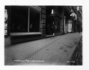 Sidewalk at #541-543 Washington St., Boston, Mass., November 1904