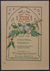 Sample for the Mittineague Paper Company, rag papers, Mittineague, Mass., December 1, 1904
