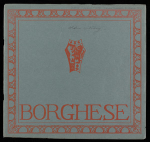 Borghese illustrated catalogue, Charles Hall, Inc. 3 East 40th Street, New York, New York