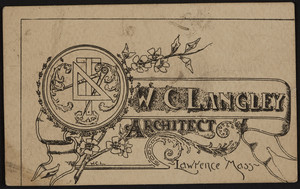 Trade card for W.C. Langley, architect, Lawrence, Mass., undated