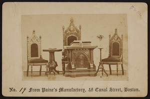 Trade card for Paine's Furniture Manufactory, 48 Canal Street, Boston, Mass., 1876