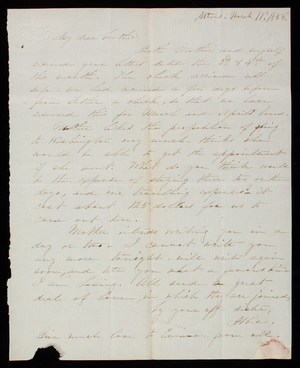 Abbey Casey to Thomas Lincoln Casey, March 11, 1856