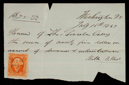 Walter D. Weir to Thomas Lincoln Casey, July 15, 1869