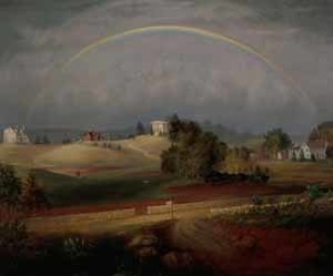 Brook Farm with rainbow