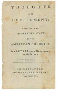 Thoughts on Government: Applicable to the Present State of the American Colonies