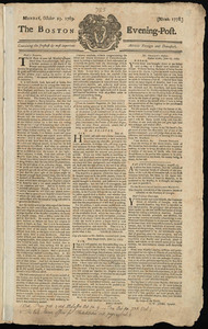 The Boston Evening-Post, 23 October 1769