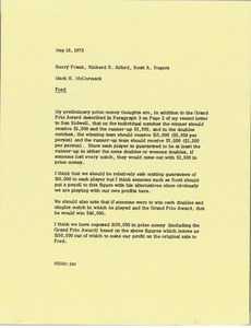 Memorandum from Mark H. McCormack to Barry Frank