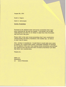 Memorandum from Mark H. McCormack to Scott A. Rogers