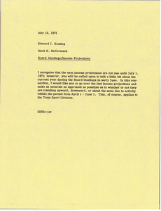 Memorandum from Mark H. McCormack to Edward J. Keating