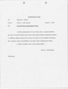 Memorandum from Mark H. McCormack to Richard R. Alford